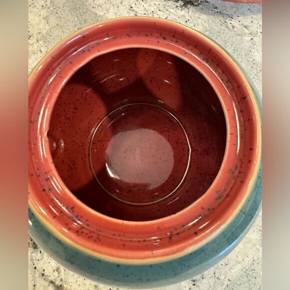 Denby Harlequin tea pot with lid - Picture 2 of 3